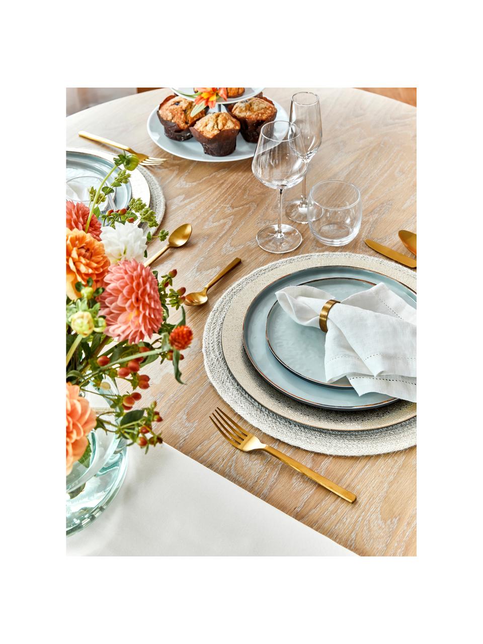 Dinerborden Saisons van keramiek in blauw, 6 stuks, Keramiek, Blauw, Ø 27 cm