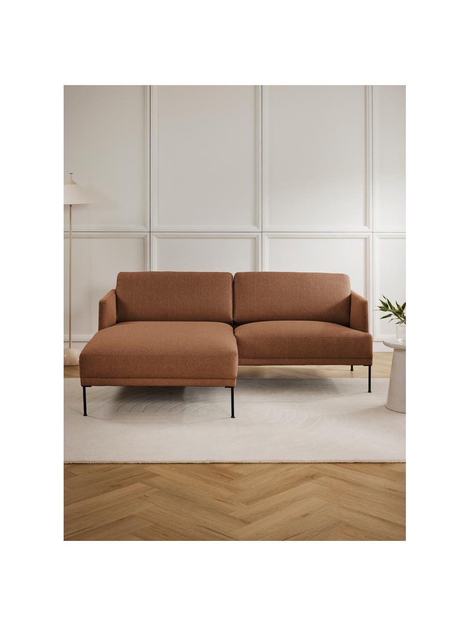 Sofa narożna Fluente, Tapicerka: 100% polipropylen Dzięki , Stelaż: lite drewno sosnowe, płyt, Nogi: tworzywo sztuczne Ten pro, Nugatowa tkanina, S 198 x G 152 cm, lewostronna