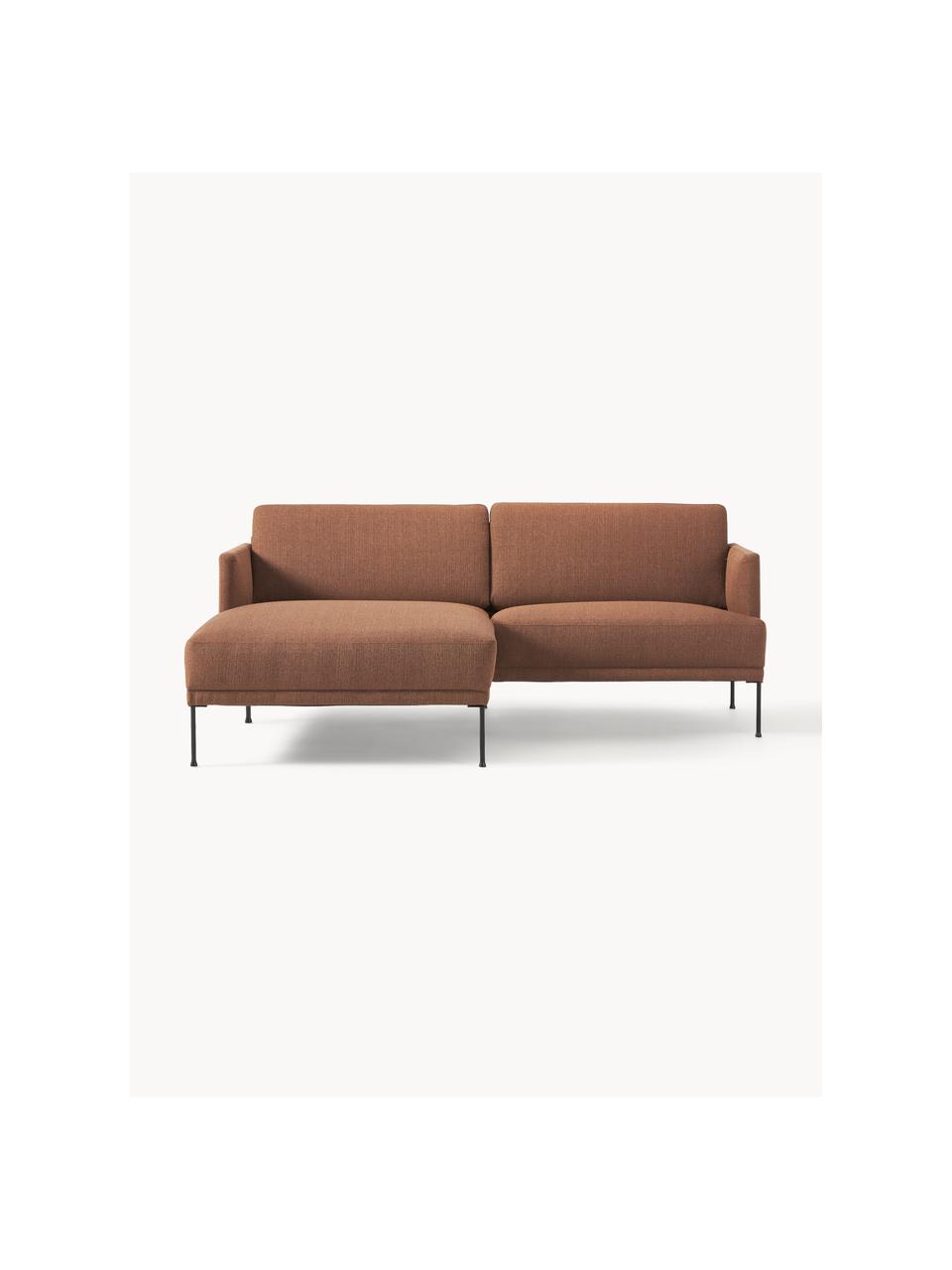 Sofa narożna Fluente, Tapicerka: 100% polipropylen Dzięki , Stelaż: lite drewno sosnowe, skle, Nogi: metal malowany proszkowo , Nugatowa tkanina, S 198 x G 152 cm, lewostronna