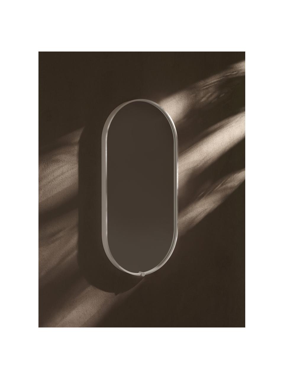 Ovaler Wandspiegel Avior mit LED-Beleuchtung, Rahmen: Aluminium, beschichtet, Spiegelfläche: Spiegelglas, Weiß, B 45 x H 90 cm