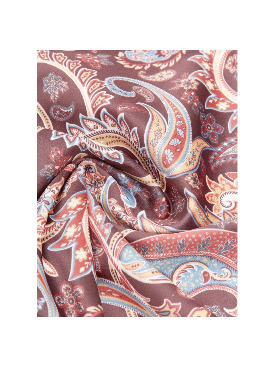 Kussenhoes Indira met paisley patroon in rozetinten, 100% polyester fluweel, Multicolour, 40 x 40 cm