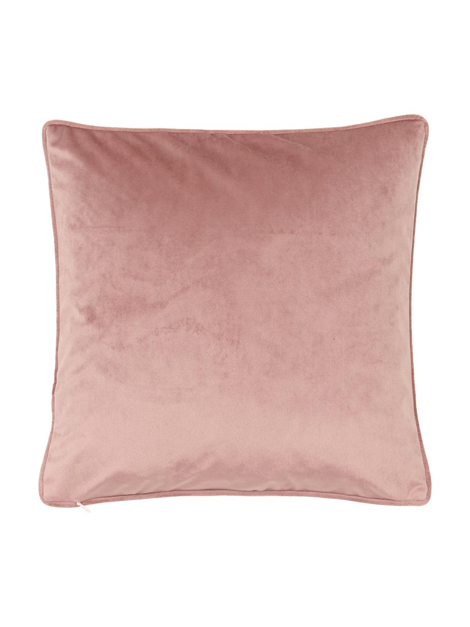 Kissenhülle Indira mit Paisleymuster in Rosatönen, 100% Polyestersamt, Mehrfarbig, 40 x 40 cm