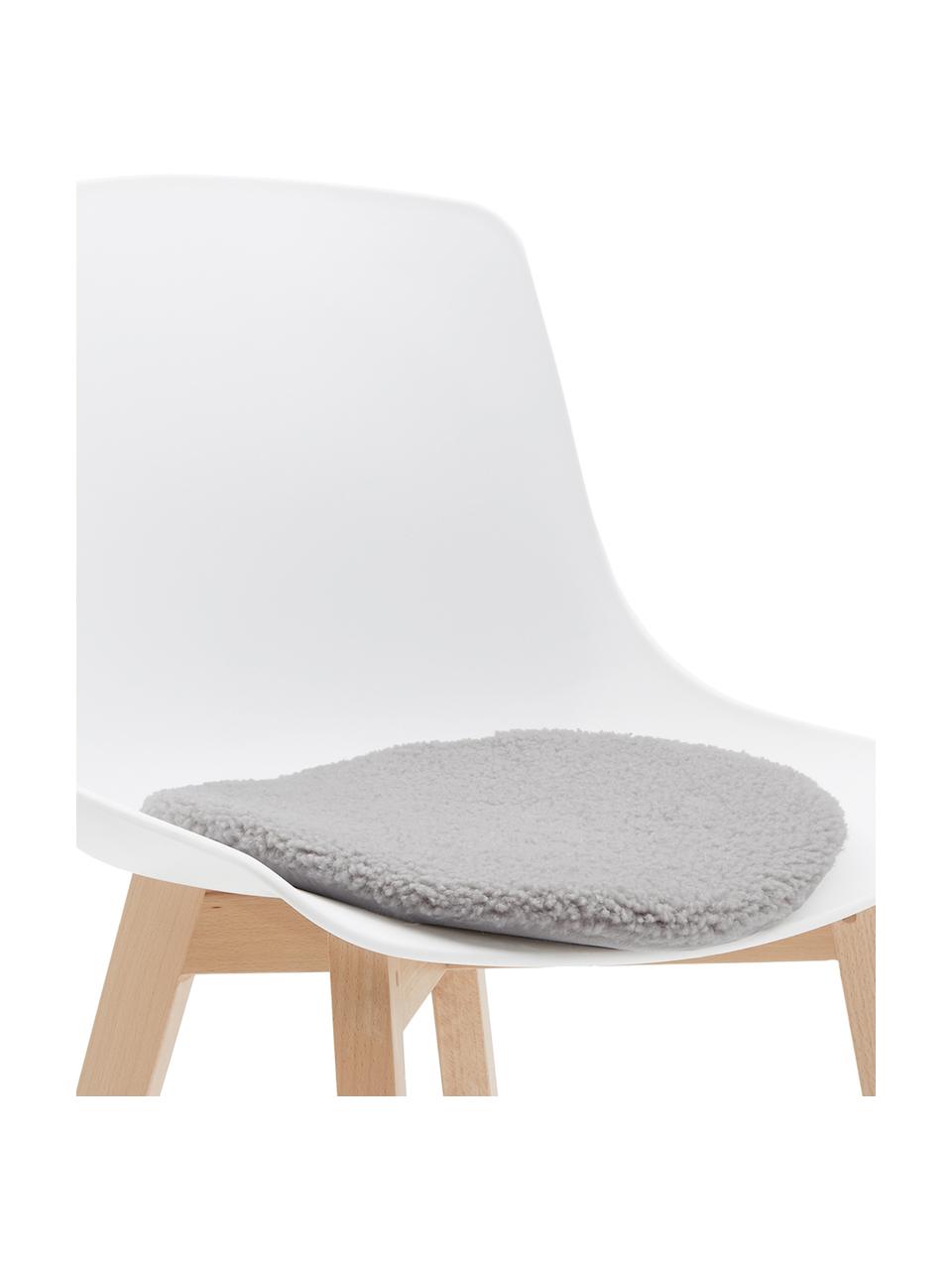 Galette de chaise en peluche Mille, Gris clair