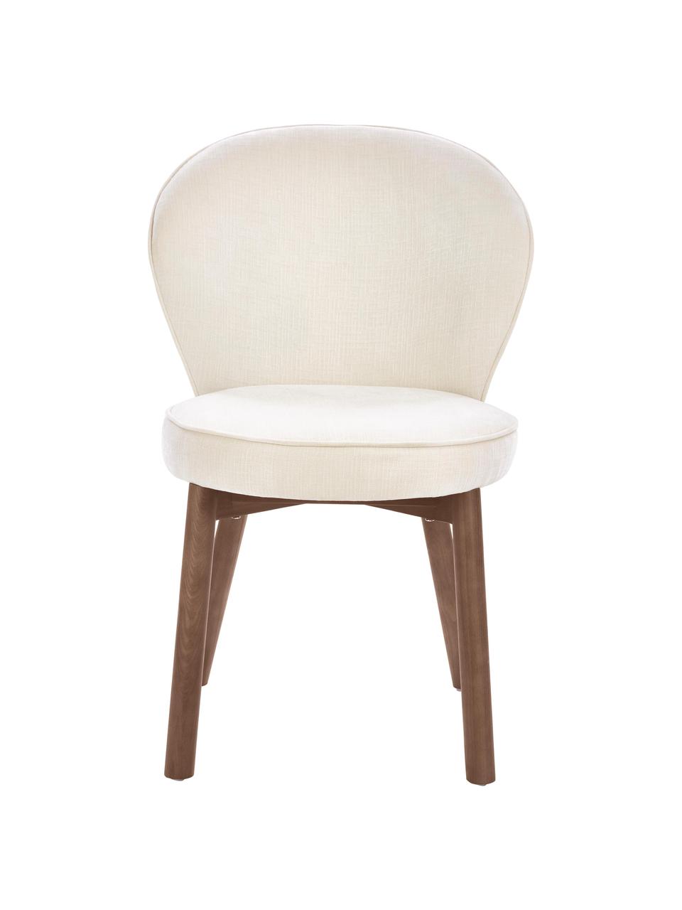 Silla tapizada Serena, Tapizado: chenilla (92% poliéster, , Patas: madera de fresno maciza p, Tejido blanco, An 55 x F 63 cm