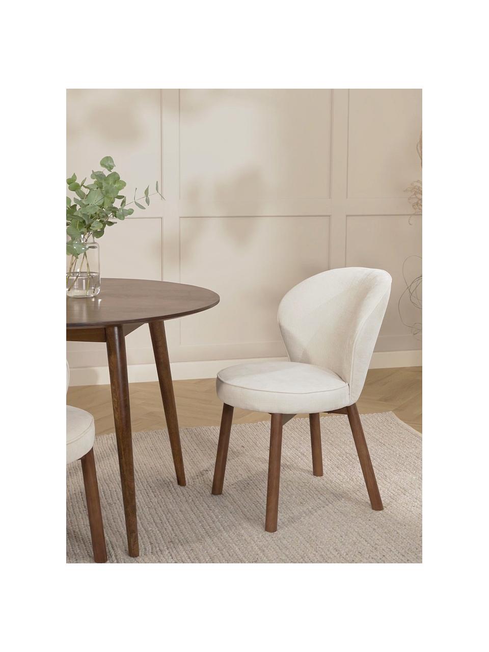 Chaise rembourrée blanc crème Serena, Blanc, larg. 55 x prof. 63 cm