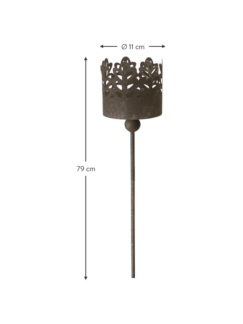 Garten-Windlicht Ragna, Metall, beschichtet, Rostbraun, Ø 11 x H 79 cm