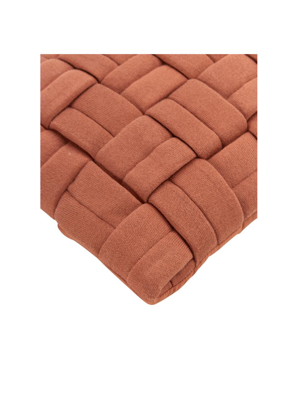 Housse de coussin tissé rectangulaire rouille Norman, Terracotta, larg. 30 x long. 50 cm