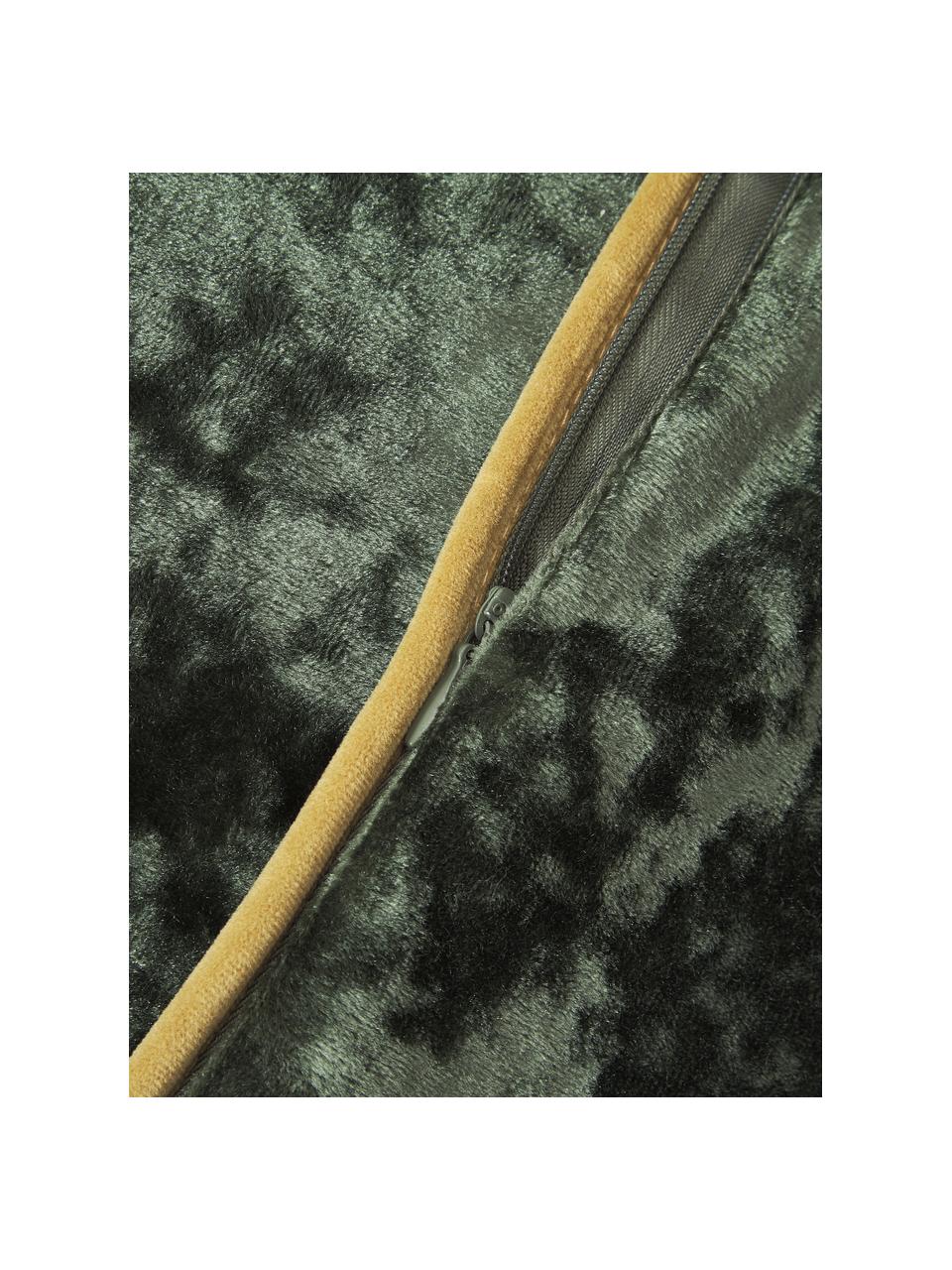 Funda de cojín de terciopelo con ribete Enid, Terciopelo (100% poliéster)
Certificado Oeko-Tex Standard 100, clase 1, Verde, An 45 x L 45 cm