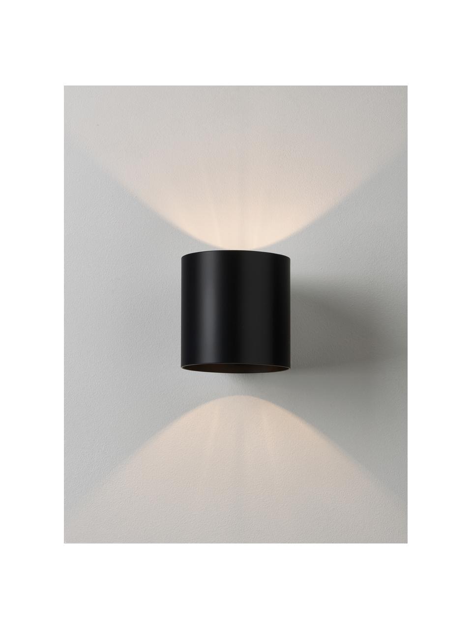 Kleine wandlamp Roda, Gepoedercoat ijzer, Zwart, B 10 x H 10 cm