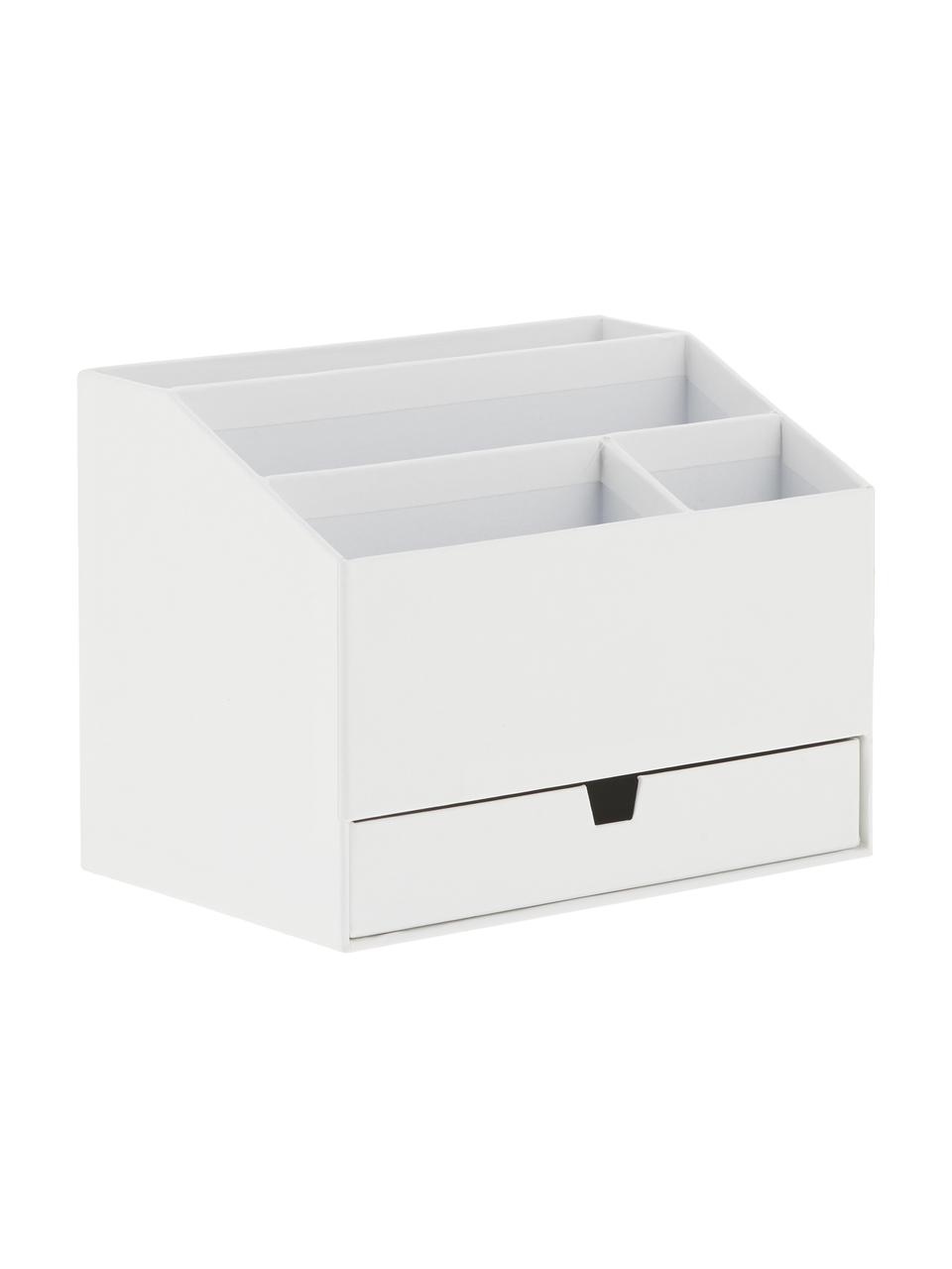 Bureau organizer Greta, Massief, gelamineerd karton, Wit, B 24 x H 18 cm