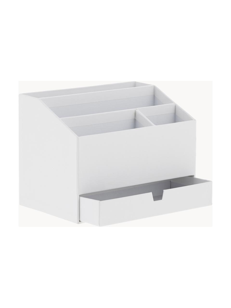 Organisateur bureau Greta, Carton laminé rigide, Blanc, larg. 24 x prof. 16 cm