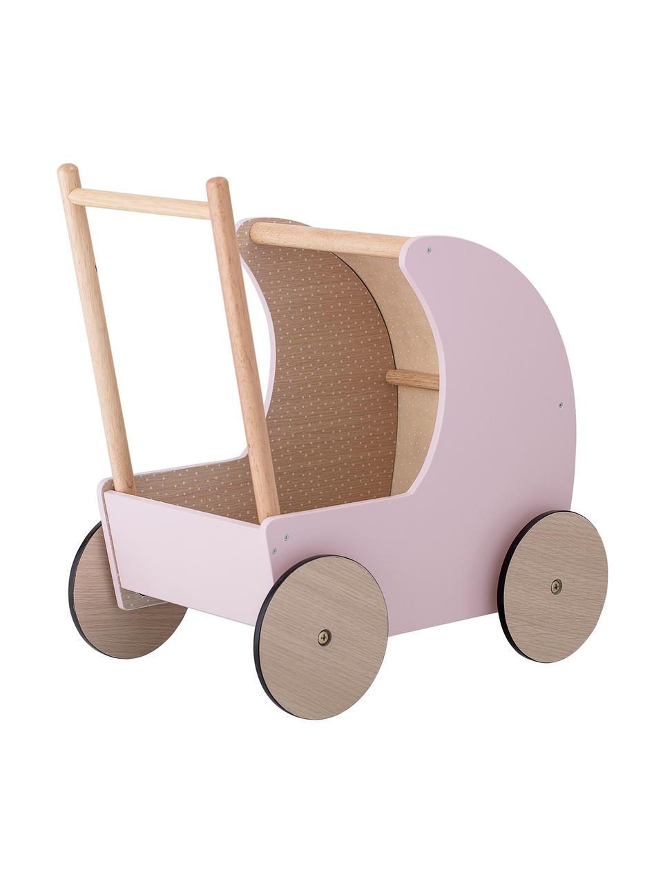 Wózek dla lalek Walk, Płyta pilśniowa średniej gęstości, drewno kauczukowe, Blady różowy, S 25 x W 40 cm