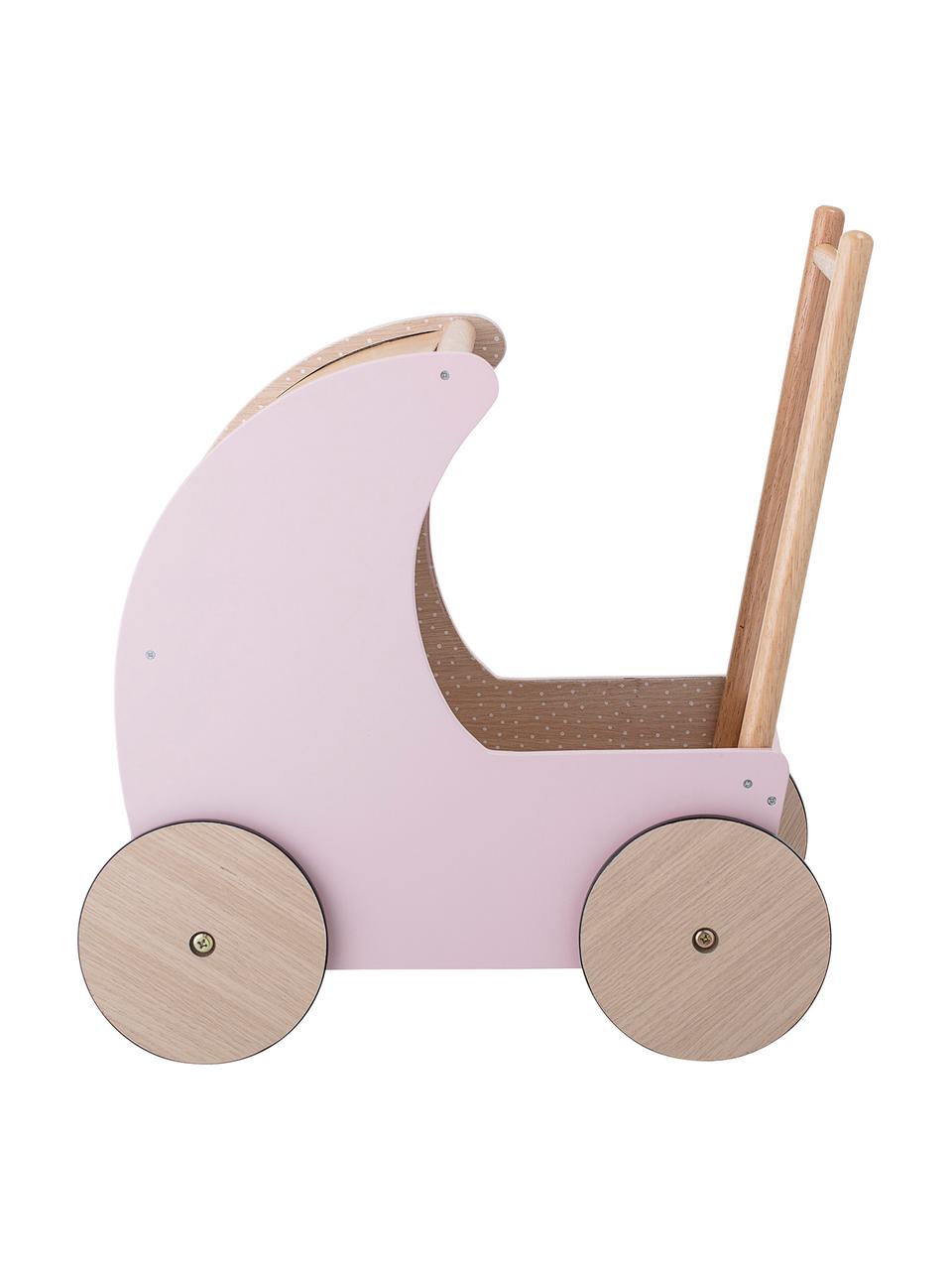 Wózek dla lalek Walk, Płyta pilśniowa średniej gęstości, drewno kauczukowe, Blady różowy, S 25 x W 40 cm