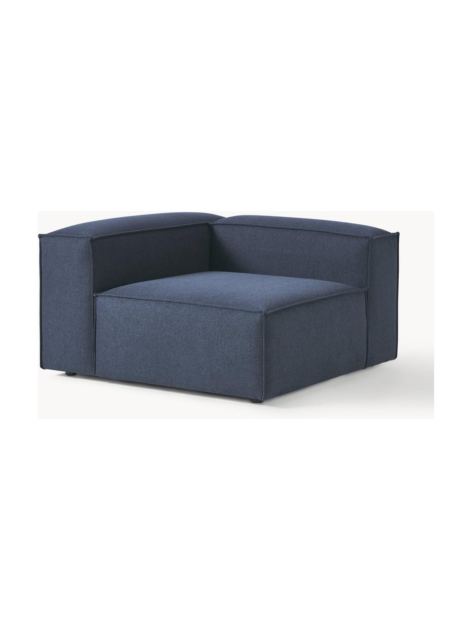Módulo de esquina sofá Lennon, Tapizado: 100% poliéster Alta resis, Estructura: madera contrachapada de p, Patas: plástico, Tejido azul oscuro, An 119 x F 119 cm, chaise longue izquierda