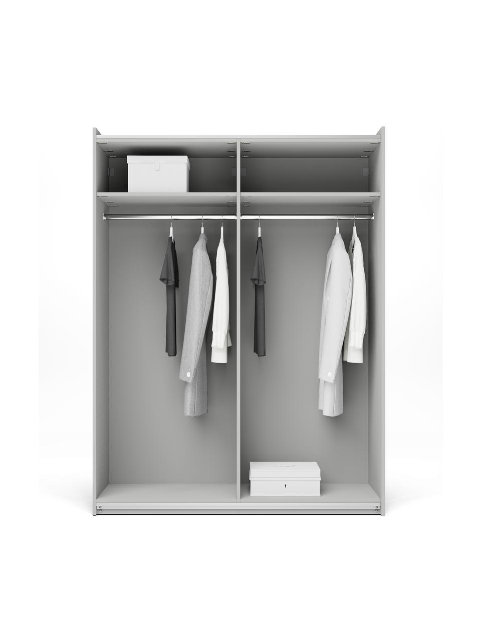Armadio componibile con ante battenti Charlotte, larg. 150 cm, diverse varianti, Grigio, Interno Basic, larg. 150 x alt. 200 cm