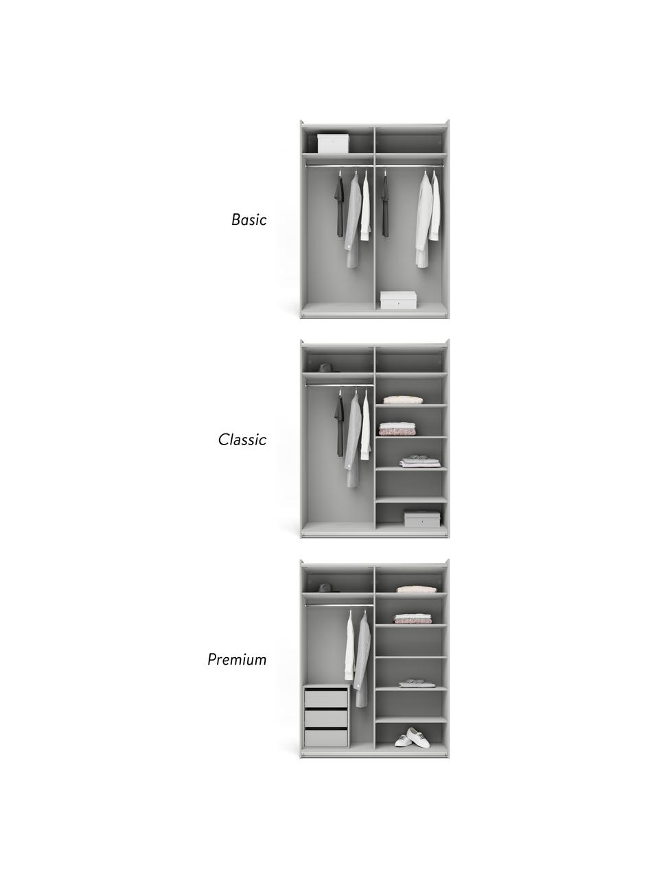 Armoire modulaire à portes coulissantes Charlotte, larg. 150 cm, plusieurs variantes, Gris, Basic Interior, larg. 150 x haut. 200 cm