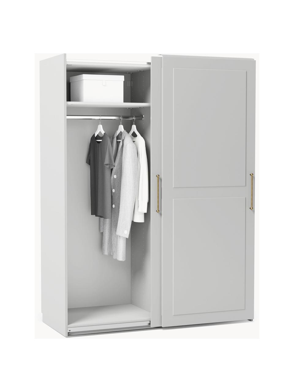 Armario modular Charlotte, 2 puertas correderas (150 cm), diferentes variantes, Estructura: aglomerado con certificad, Gris, Interior Basic (An 150 x Al 200 cm)