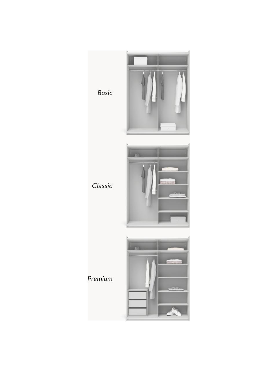 Armario modular Charlotte, 2 puertas correderas (150 cm), diferentes variantes, Estructura: aglomerado con certificad, Gris, Interior Premium (An 150 x Al 236 cm)