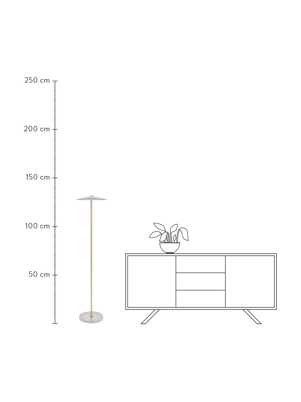 Kleine Dimmbare LED-Leselampe Float aus Glas, Lampenschirm: Glas, Lampenfuß: Glas, Goldfarben, Transparent, Ø 30 x H 132 cm