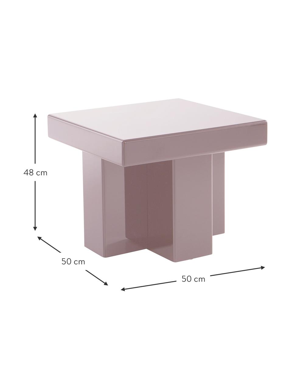 Odkládací stolek Crozz, Lakovaná MDF deska (dřevovláknitá deska střední hustoty), Růžová, Š 50 cm, V 48 cm