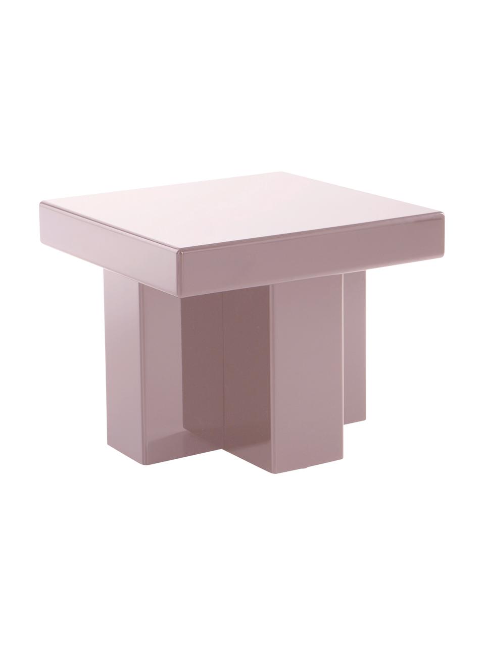Odkladací stolík Crozz, Lakovaná MDF-doska strednej hustoty, Bledoružová, Š 50 x V 48 cm