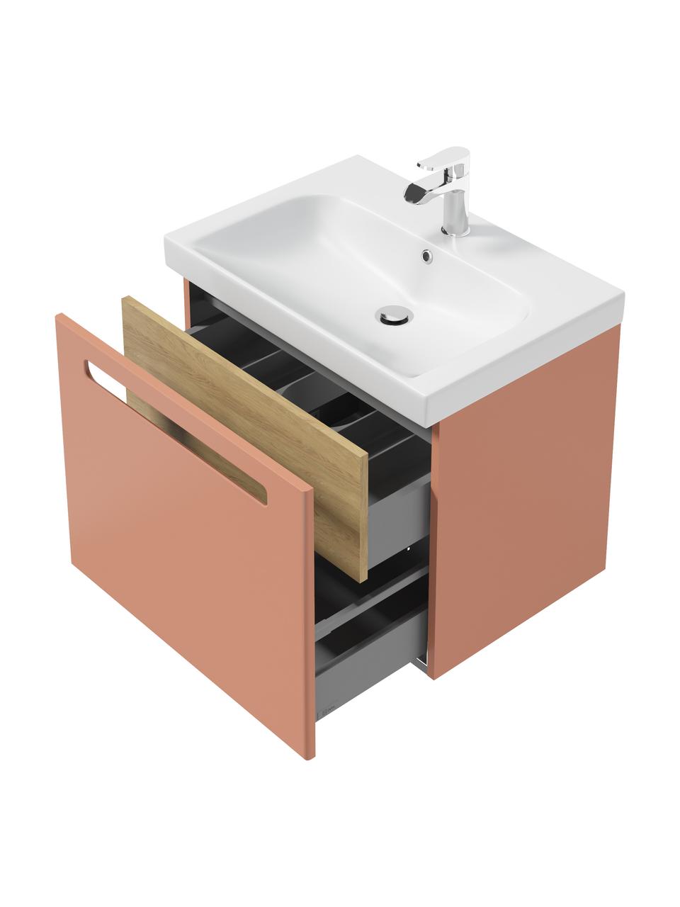 Waschtisch Senso mit Unterschrank, in verschiedenen Größen, Spanplatte,MDF, Terrakotta, B 58 x H 50 cm