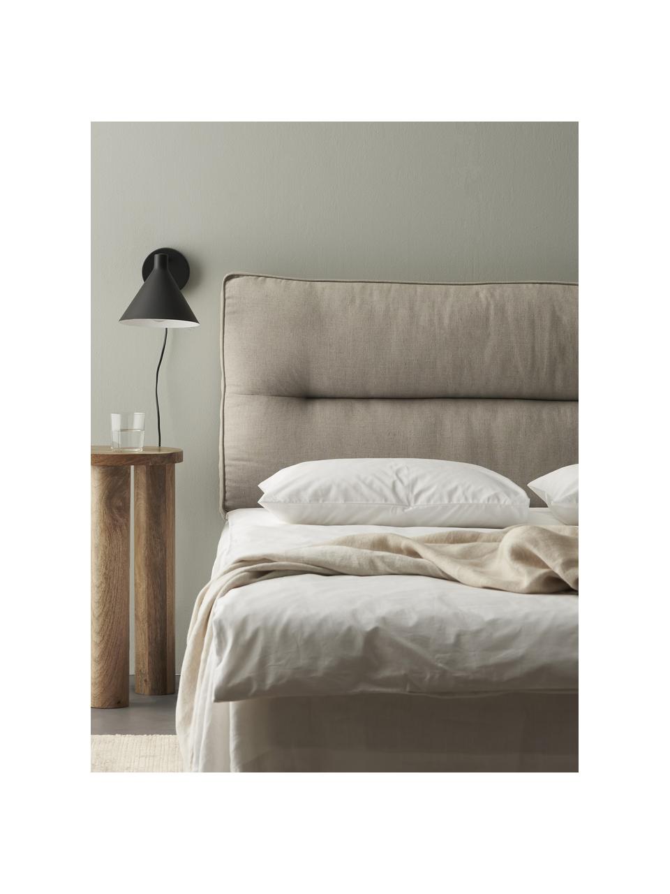 Cabecero acolchado Sleep, Funda: 100% lino, Estructura: madera contrachapada, tab, Beige, An 180 x Al 60 cm