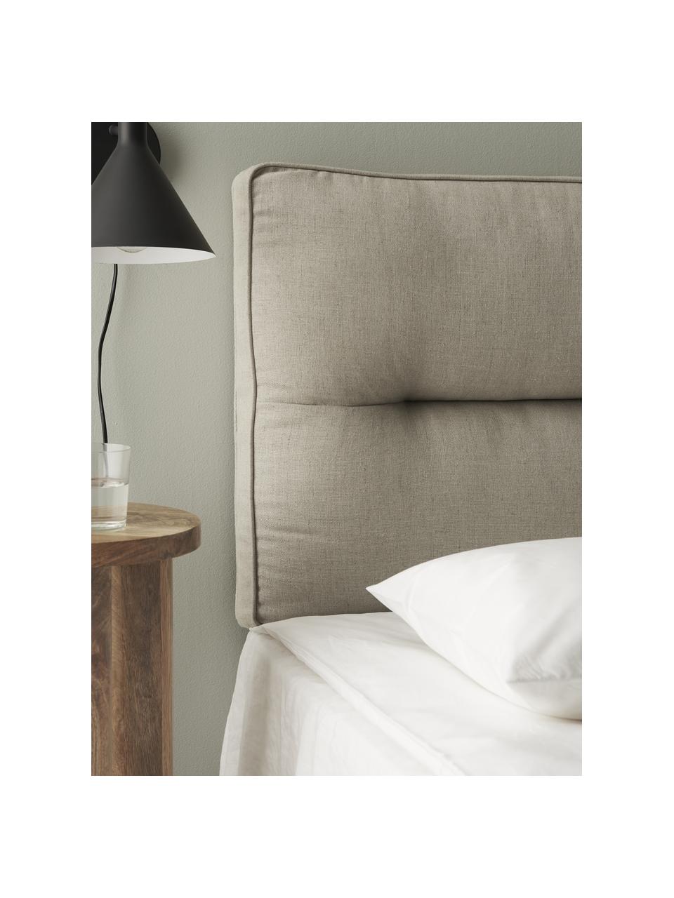 Cabecero acolchado Sleep, Funda: 100% lino, Estructura: madera contrachapada, tab, Beige, An 180 x Al 60 cm