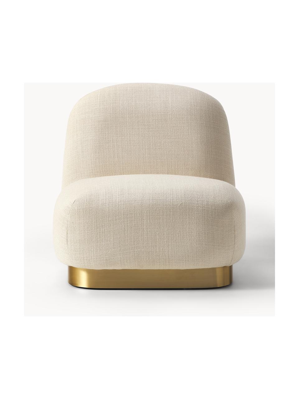 Sillón cóctel Elsie, Tapizado: 84% poliéster, 16% acríli, Estructura: madera contrachapada, Tejido beige claro, dorado, An 77 x F 84 cm