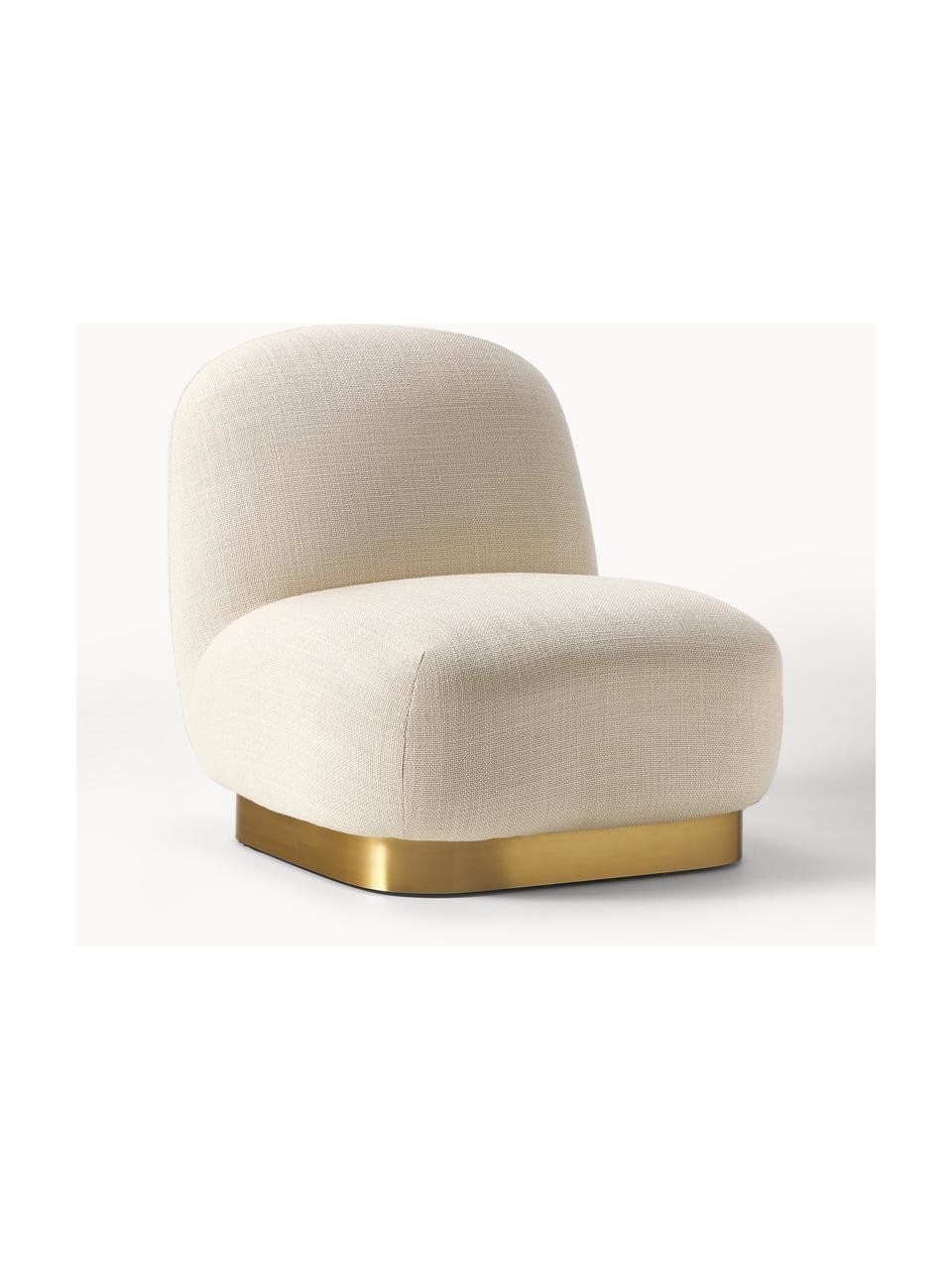 Sillón cóctel Elsie, Tapizado: 84% poliéster, 16% acríli, Estructura: madera contrachapada, Tejido beige claro, dorado, An 77 x F 84 cm