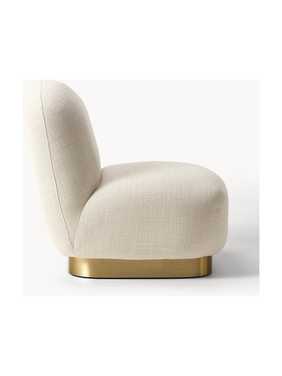 Sillón cóctel Elsie, Tapizado: 84% poliéster, 16% acríli, Estructura: madera contrachapada, Tejido beige claro, dorado, An 77 x F 84 cm