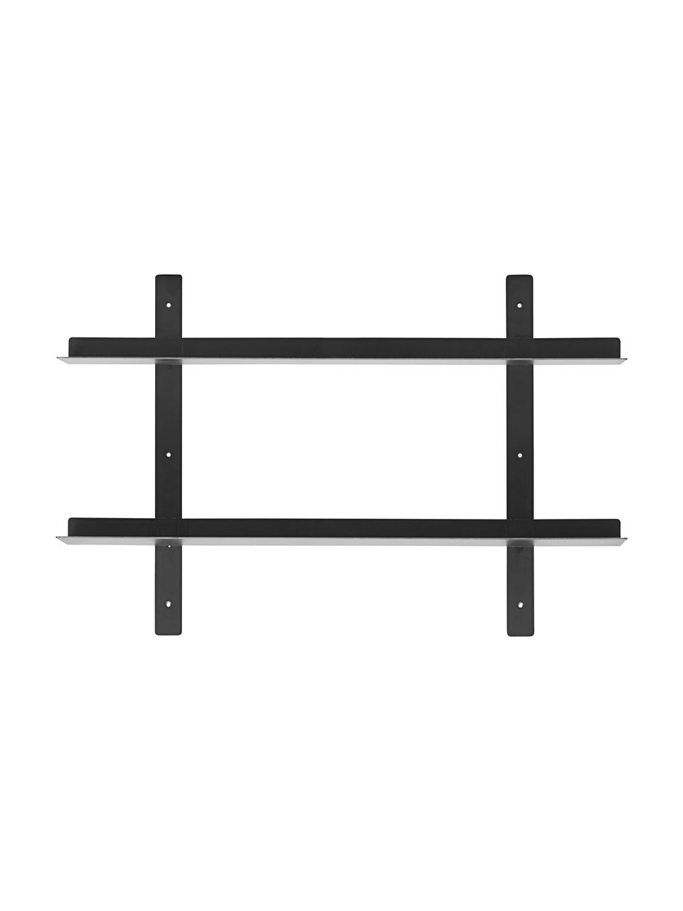 Étagère murale en métal Tag, Métal, enduit, Noir, larg. 80 x haut. 52 cm