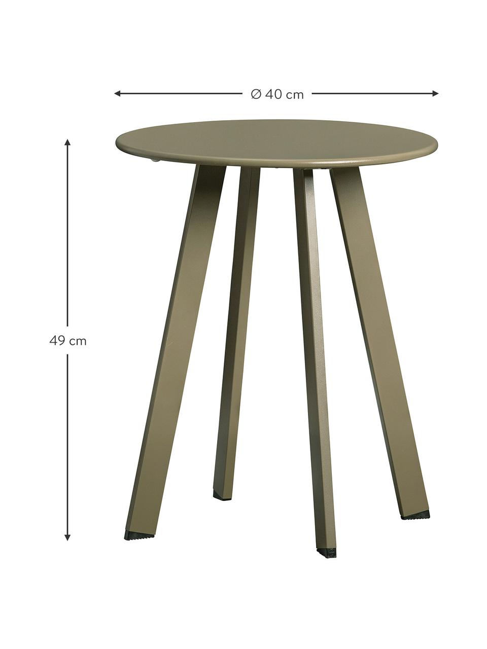 Tuinbijzettafel Fer in groen, Gecoat metaal, Groen, Ø 40 x H 49 cm