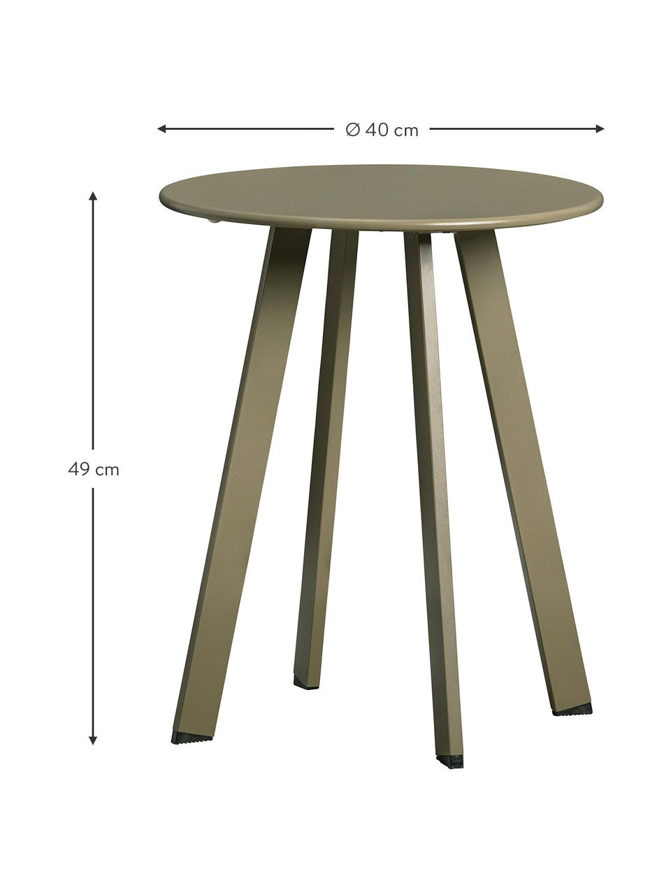 Záhradný príručný stolík Fer, Potiahnutý kov, Zelená, Ø 40 x V 49 cm