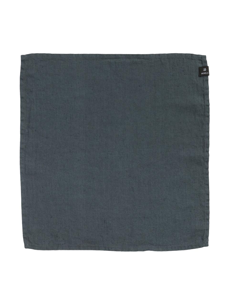 Servilletas de lino Sunshine, 4 uds., Lino, Gris oscuro, An 45 x L 45 cm