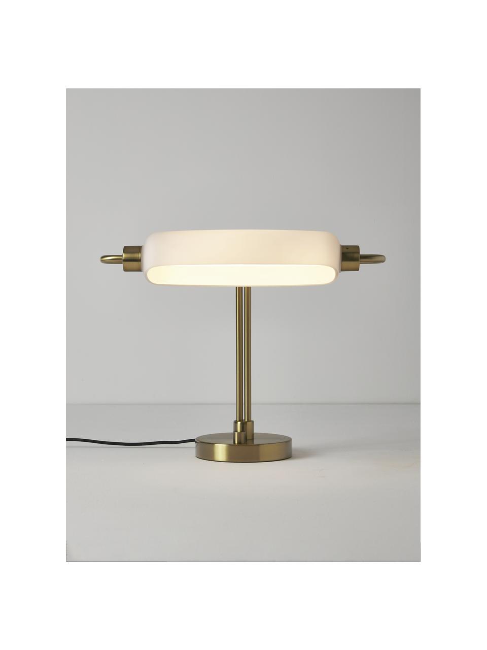 LED-Tischlampe Tate in Messingfarben, Lampenschirm: Opalglas, Gold,Weiß, B 44 x H 51 cm