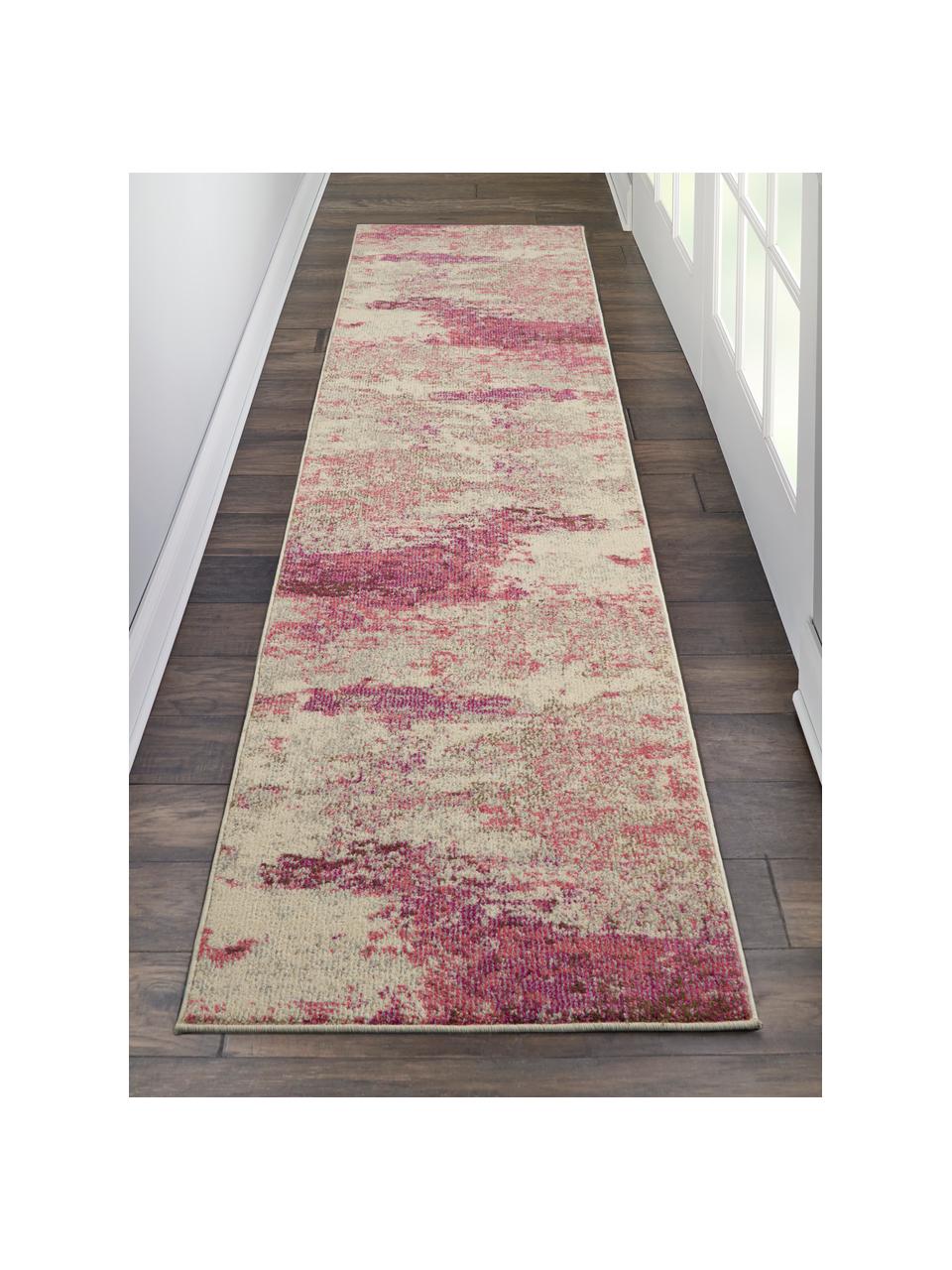 Alfombra de diseño Celestial, Parte superior: 100% polipropileno, Reverso: yute, Beige, rosa, An 60 x L 180 cm