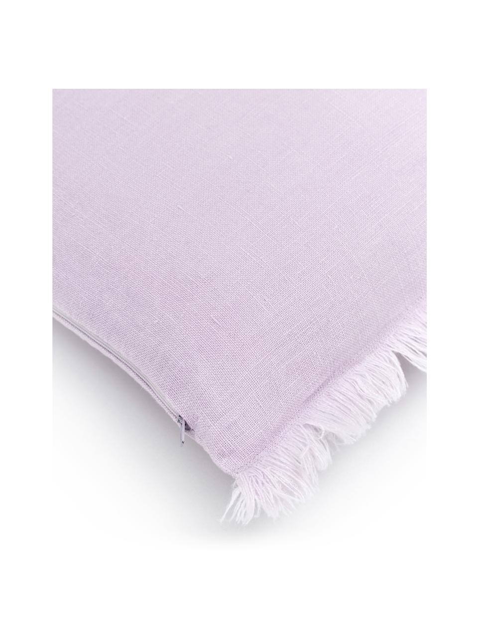 Housse de coussin pur lin lilas Luana, 100 % pur lin

Le lin est naturellement doté d'un toucher plutôt rugueux et d'un aspect froissé
Sa résistance élevée au accrocs lui confère robustesse et longévité, Lilas, larg. 30 x long. 50 cm