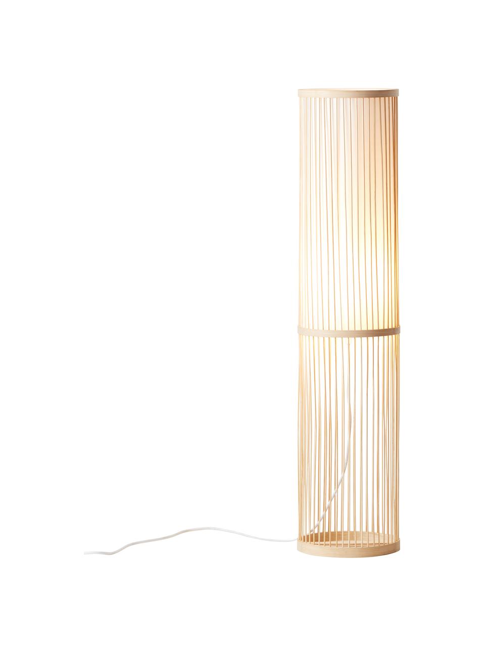 Malé podlahové osvětlení z bambusu Nori, Béžová, Ø 20 cm, V 91 cm