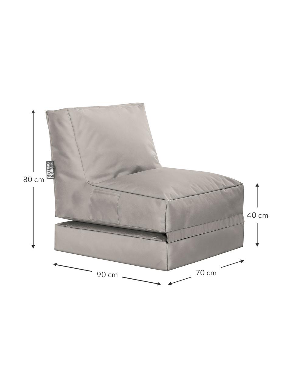 Outdoor loungefauteuil Pop Up met ligfunctie, Bekleding: 100% polyester Binnenzijd, Lichtgrijs, B 70 x H 90 cm