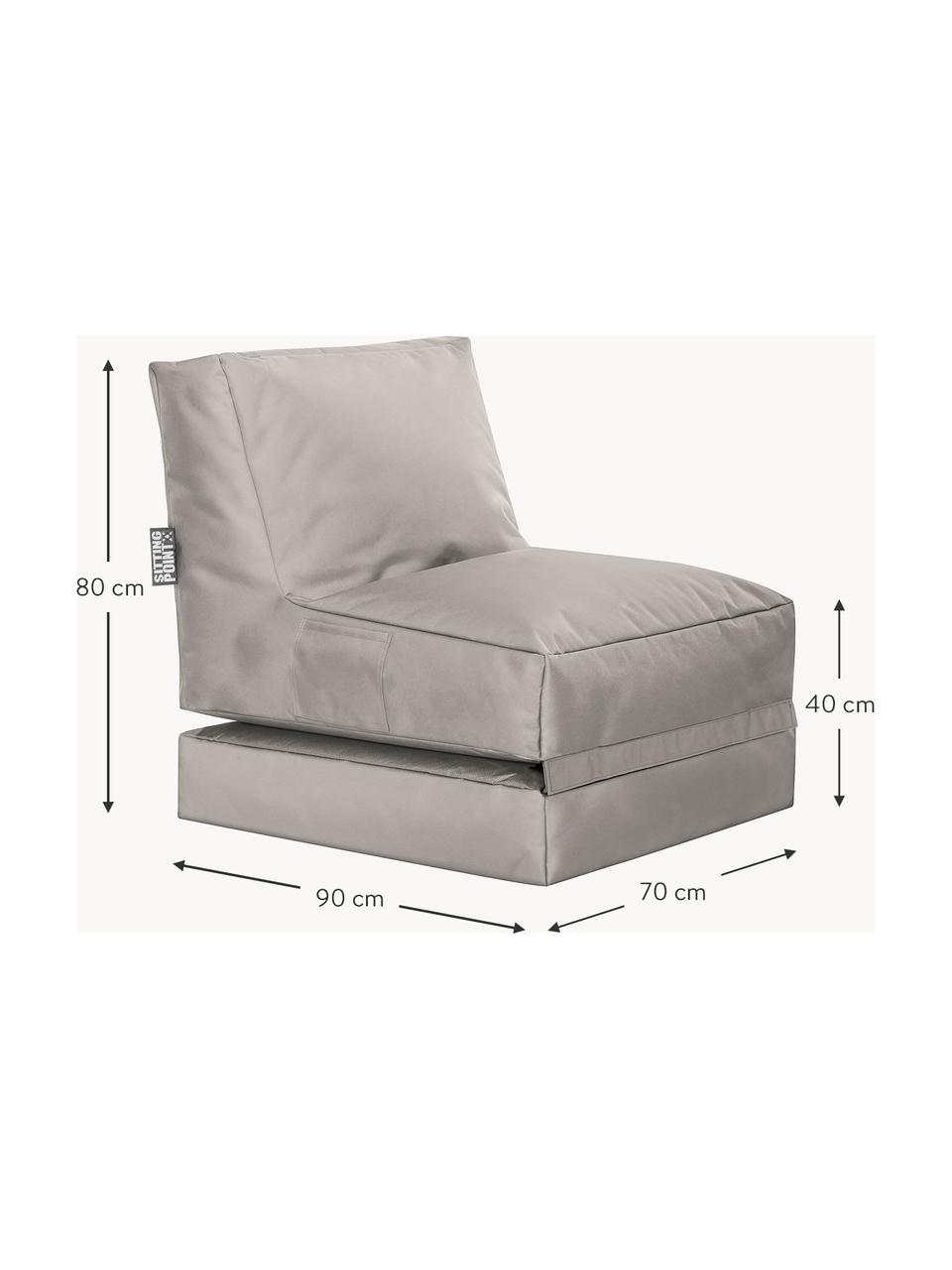 Sillón para exterior Pop Up, reclinable, Tapizado: 100% poliéster Interior c, Tejido gris claro, An 70 x F 90 cm
