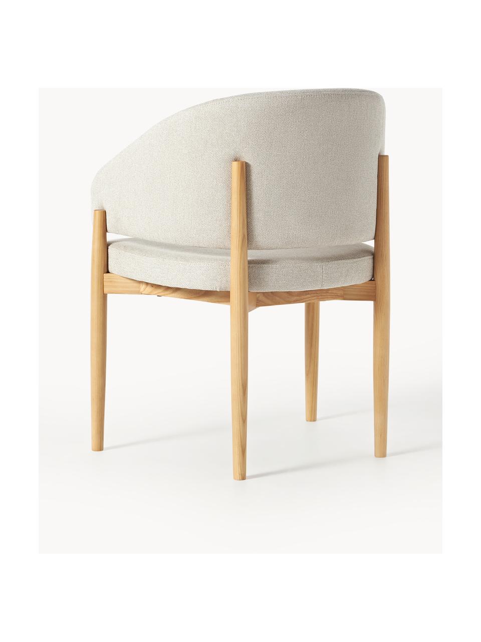 Židle s područkami Nemo, Béžová, světlé jasanové dřevo, Š 63 cm, V 55 cm