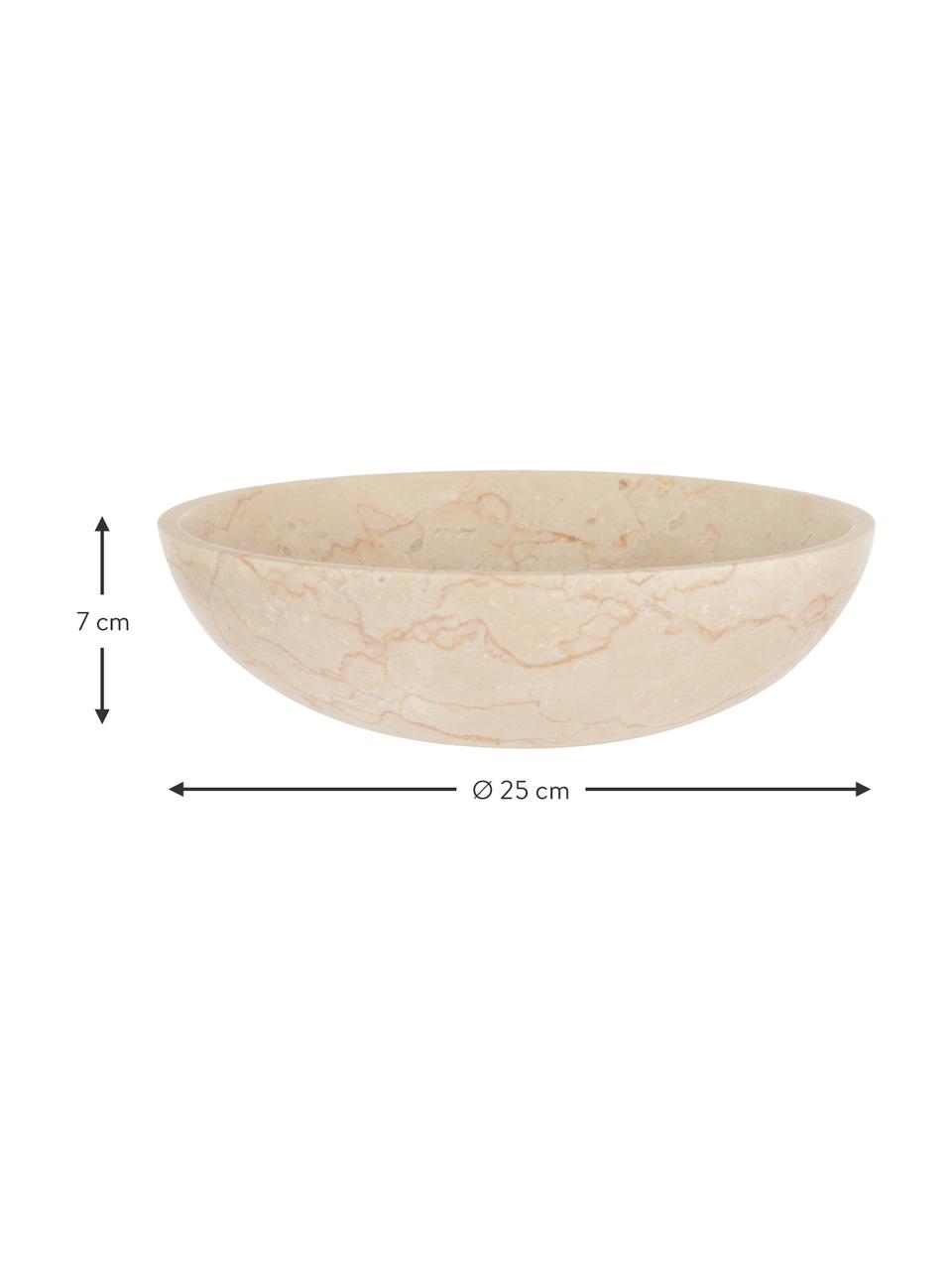 Coupe décorative en marbre Luxor Ø 25 cm, Marbre, Beige, Ø 25 x haut. 7 cm