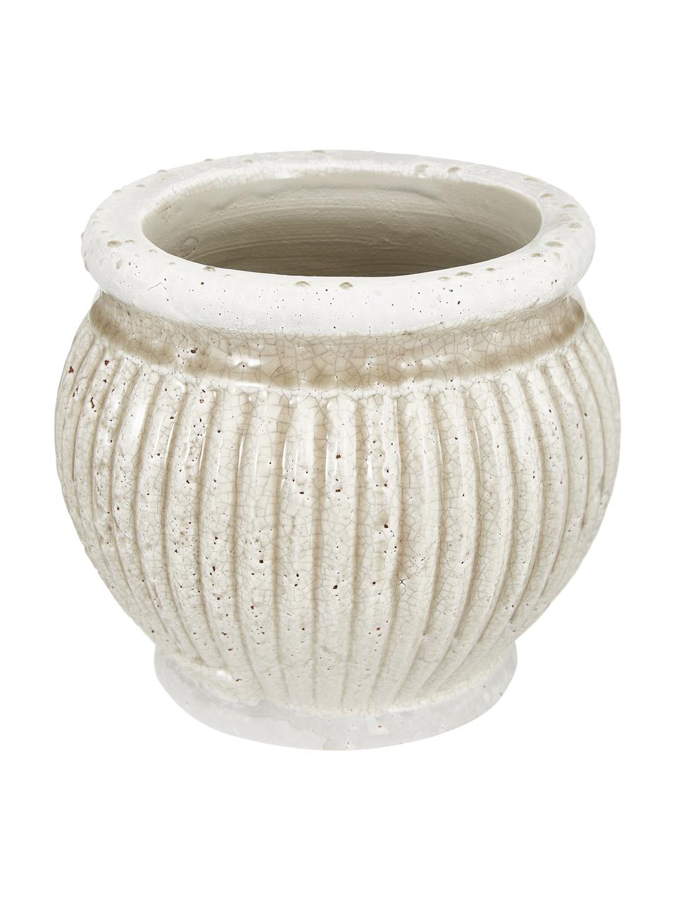 Portavaso da esterno in ceramica fatto a mano Catinia, Ceramica, Beige, Ø 19 x Alt. 16 cm