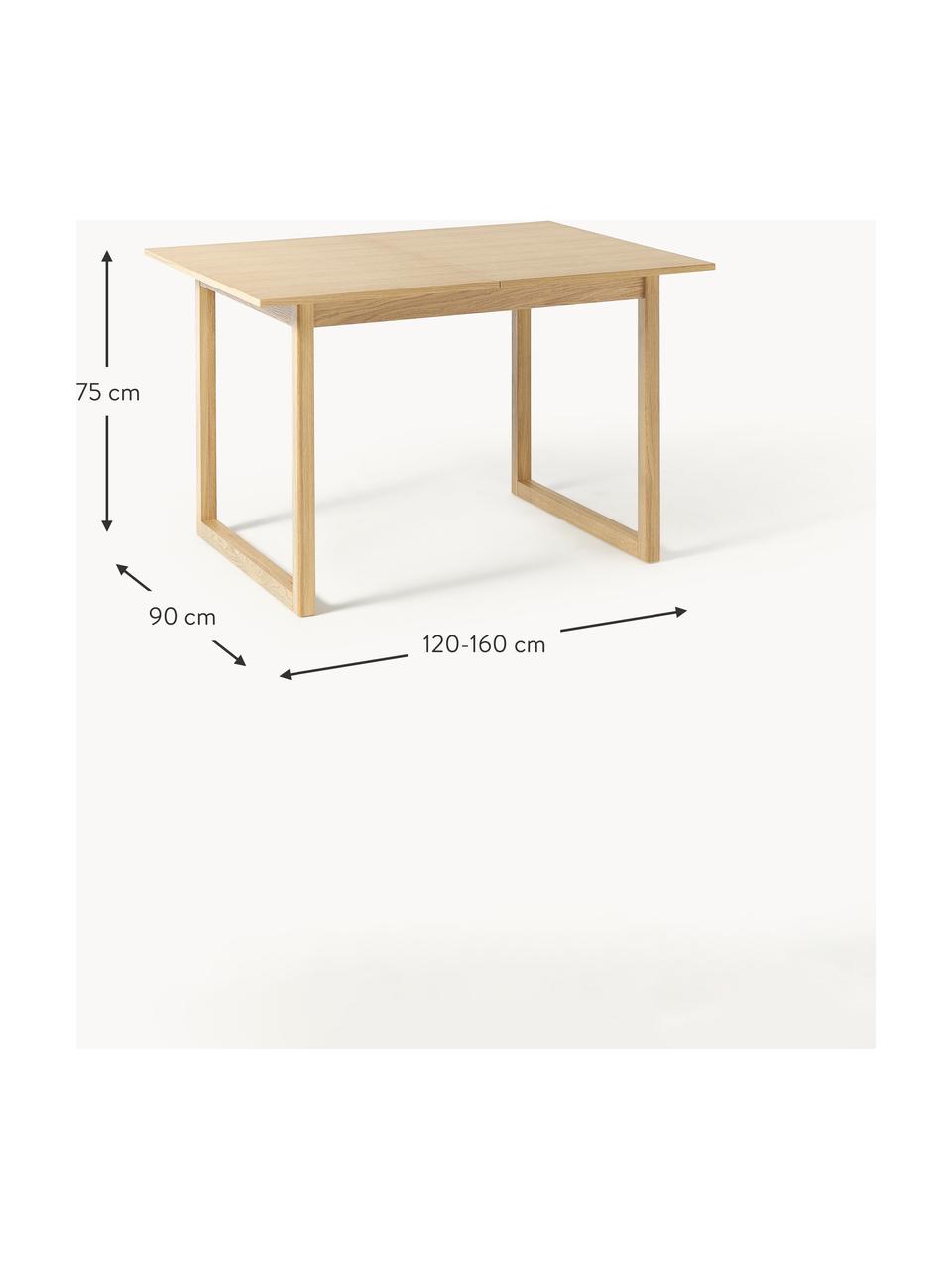 Rozkládací jídelní stůl Calla, různé velikosti, Lakované dubové dřevo, Š 120/160 cm, H 90 cm
