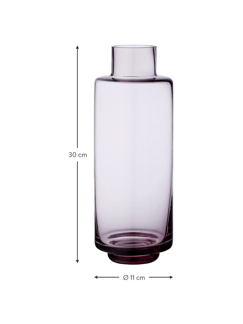 Grote mondgeblazen vaas Hedria in oudroze, Glas, Roze, Ø 11 x H 30 cm