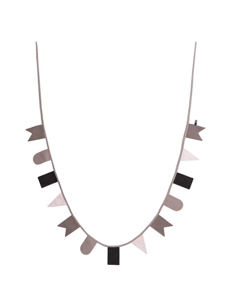 Guirlande en coton Hip Hip Hurra, 300 cm, 100 % coton, Gris, noir, blanc, long. 300 x haut. 15 cm