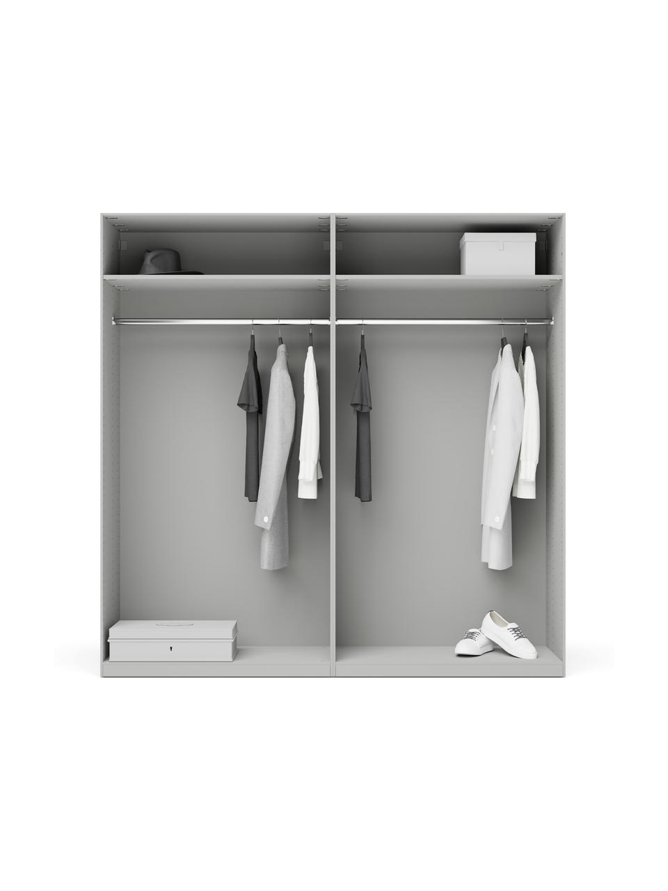 Armario modular Simone, 4 puertas (200 cm), diferentes variantes, Estructura: aglomerado con certificad, Madera, gris, Interior Basic (Al 200 cm)