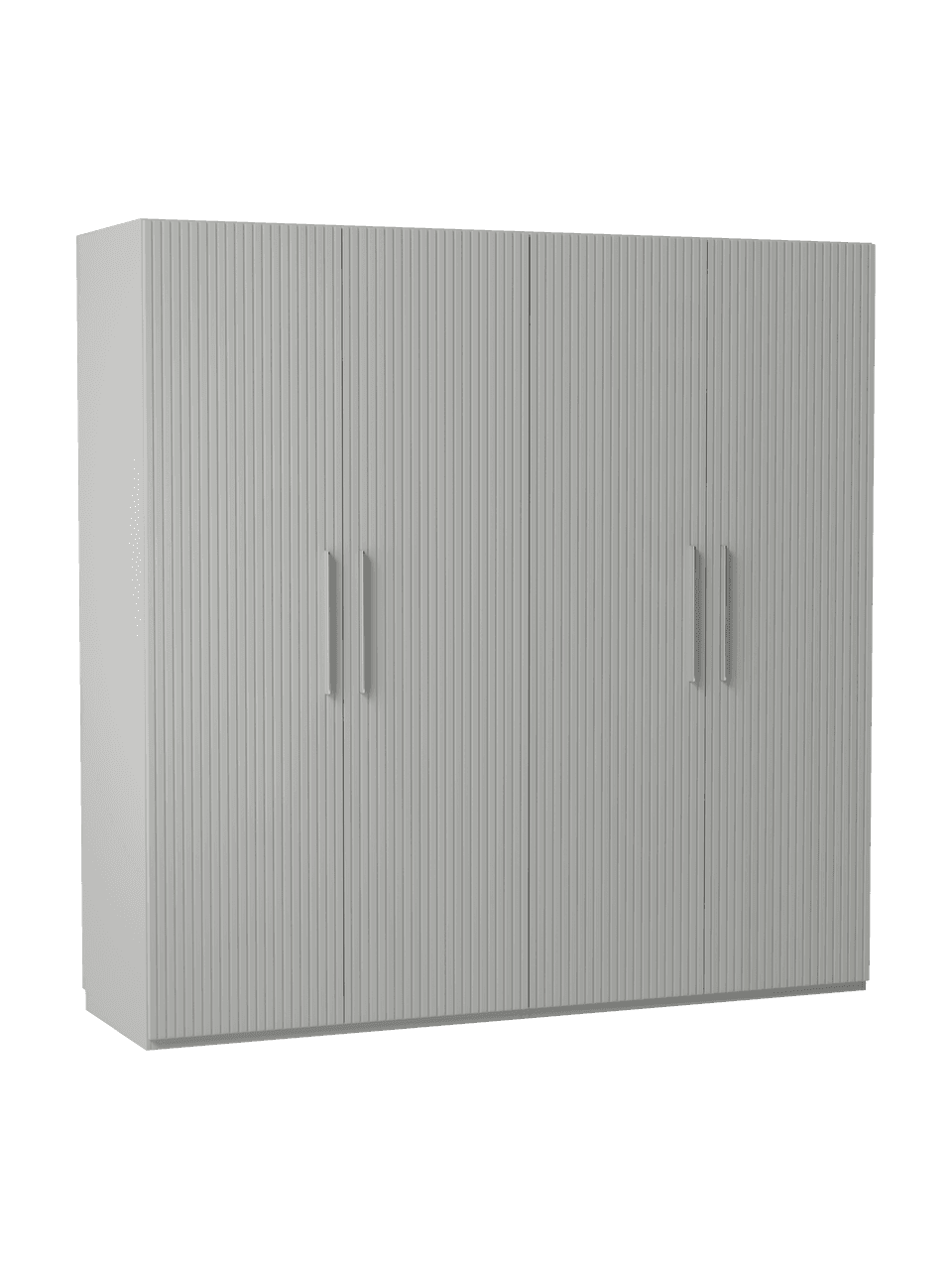 Armario modular Simone, 4 puertas (200 cm), diferentes variantes, Estructura: aglomerado con certificad, Madera, gris, Interior Basic (Al 200 cm)