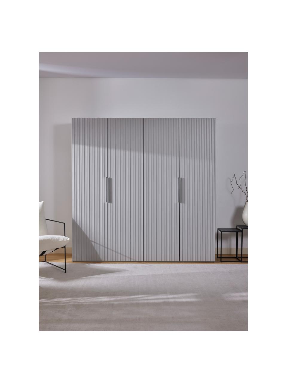 Armoire modulaire à portes battantes Leon, largeur 200 cm, plusieurs variantes, Bois, gris, Basic Interior, larg. 200 x haut. 200 cm